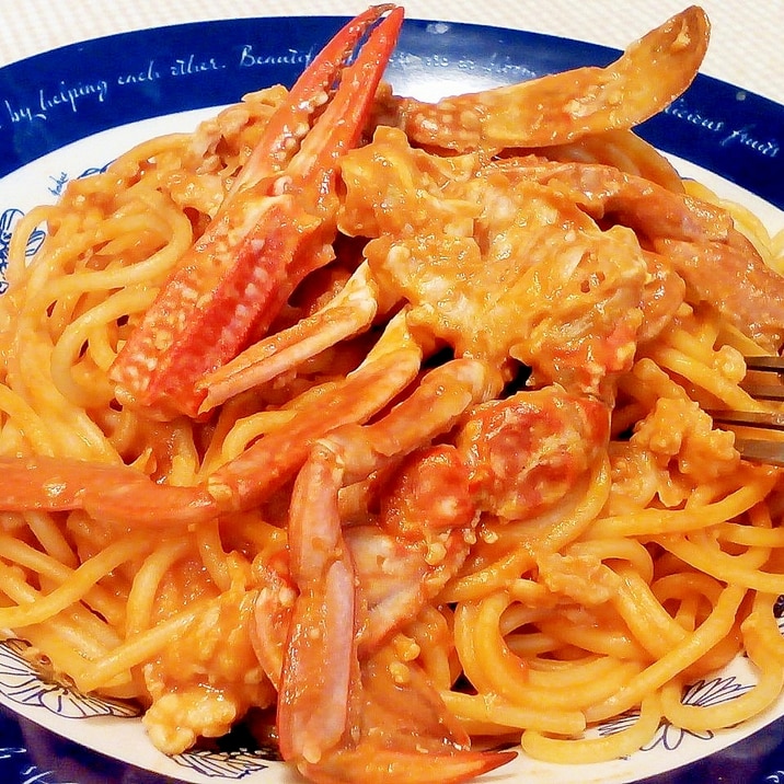 蟹缶より安い ワタリガニのトマトクリームパスタ レシピ 作り方 By 体脂肪率11 夫人 楽天レシピ